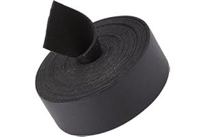 GORGECRAFT 2.5m*25mm*1.6mm Bracelet en Cuir Noir Cordon en Cuir Plat Bandes de Fils en Simili Cuir Cordes pour Bricolage Travaux Manuels Poignées de Ceinture de Guitare Fabrication de Tressage Atelier