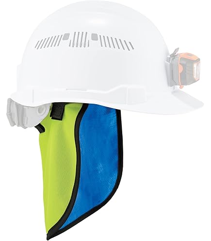 EvridWear High Visibility Neck Sun Shield – Reflective Stripe, Breathable Polyester Mesh, Elastic Band Fits Hard Hats, UV Protection For Construction, Landscaping, Outdoor Work