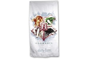 Characters Cartoons Harry Potter - Garçon - Serviette de plage plage Piscine - Coton - 70 x 140 cm - Licence officielle .., Blanc 018, Taille Unique