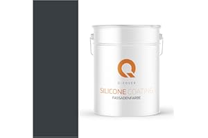 Q-COVER Fassadenfarbe 10 L Graphitgrau 7016 Silikonharz Fassadenfarbe Außen Wandfarbe Wetterfest