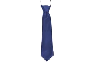 SUPGOD New Boys Pre-Tied Ties. Satin Plain Coloured Childrens Tie. Elasticated. 22 Colours Available. Handmade. Wedding, School, Fashion (Royal Blue, Boys Tie)