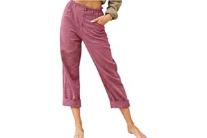 riou Pantalones Mujer Verano 2022 Frescos Vintage Cintura Elástica Lino de Algodón Pantalones Casual Sueltos Señoras Suave Ligeros Pantalones de Playa Danza Yoga Pants