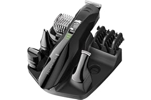 Remington All-in-One Grooming Kit Beard Trimmer (4 Attachments, Beard & Hair Comb, Nose & Ear, Detail Trimmer, Mini Foil Shaver, 3 Combs, Stainless Steel Blades, 40-Minute Run Time, Cordless) PG6020