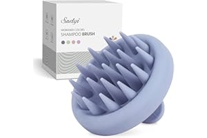 Sndyi Brosse Massage Cuir Chevelu, Brosse à Shampooing en Silicone pour l'élimination des Pellicules et la Croissance des Cheveux, Humide/Sec pour Soin Cuir Chevelu, Gris Bleu