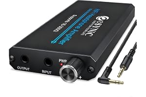 eSynic HiFi 3,5 mm bärbar hörlursförstärkare 16-300Ω stöd med tvåstegs förstärkningsbrytare USB-kabel och aluminiumskal för M