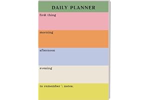 A5 Daily Planner Pad, Rainbow Colour Block Notepad - 52 Tear-Away Pages - Four Time Blocks, To Remember & Notes - Vegetable Based Ink, 115gsm Paper, 100% Recycled, UK Made - Good Tuesday