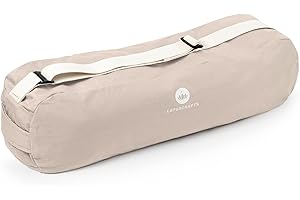 Lotuscrafts® PUNE torba do jogi z bawełny organicznej, uczciwa i ekologiczna, idealna torba na matę do jogi i akcesoria, torba na matę do jogi z dodatkową przegródką, 72 cm x 18 x 15 cm