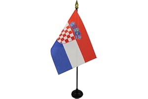 AZ FLAG - Tischflagge Kroatien - 15x10 cm Goldene Splitze - Kroatische Tischfahne 10 x 15 Cm - Flaggen
