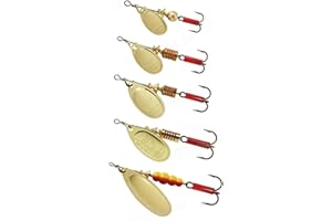 FIRST4FISHING Mepps Aglia Spinner/Lure Sizes 0-4 Silver,Gold,Copper Colours Trout Salmon Perch Pike Lure (Gold Size 4)