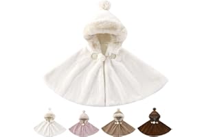 Mayoii Poncho Bébé Voiture Hiver, Cape Manteau Bébé Fille Garçon en Fausse Fourrure de Lapin Douce, Couverture Chaude pour Siège Auto, Cape Bébé 0-3 Ans