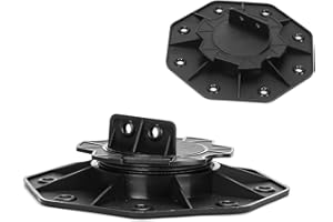 Herrselsam Cuscinetto a palo regolabile in altezza, 50 pezzi, 18 – 30 mm, cuscinetto a palo per sottostruttura in legno, WPC e pietra