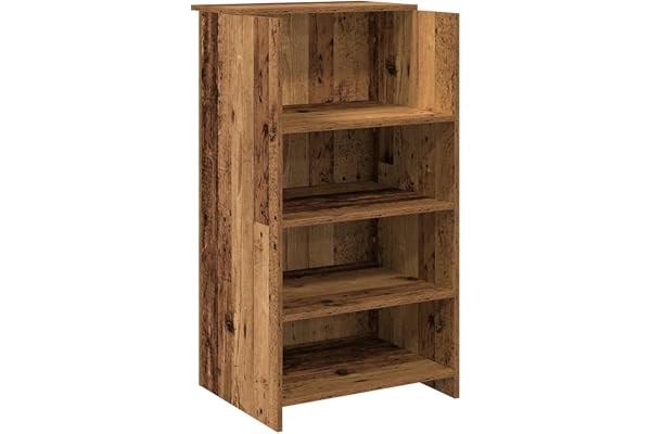 vidaXL Bureau de réception Vieux Bois 55x50x103,5 cm Bois d'ingénierie, comptoir de réception, réception de Salon, comptoir de Bar de réception