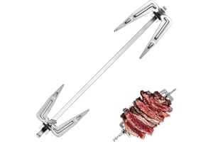 Healvian Tournebroche en acier inoxydable pour four, 25 cm, tournebroche, crochet, fourchette à barbecue, fourchette à viande, friteuse à air, fourchette rotative, fourchettes, poulet rôti