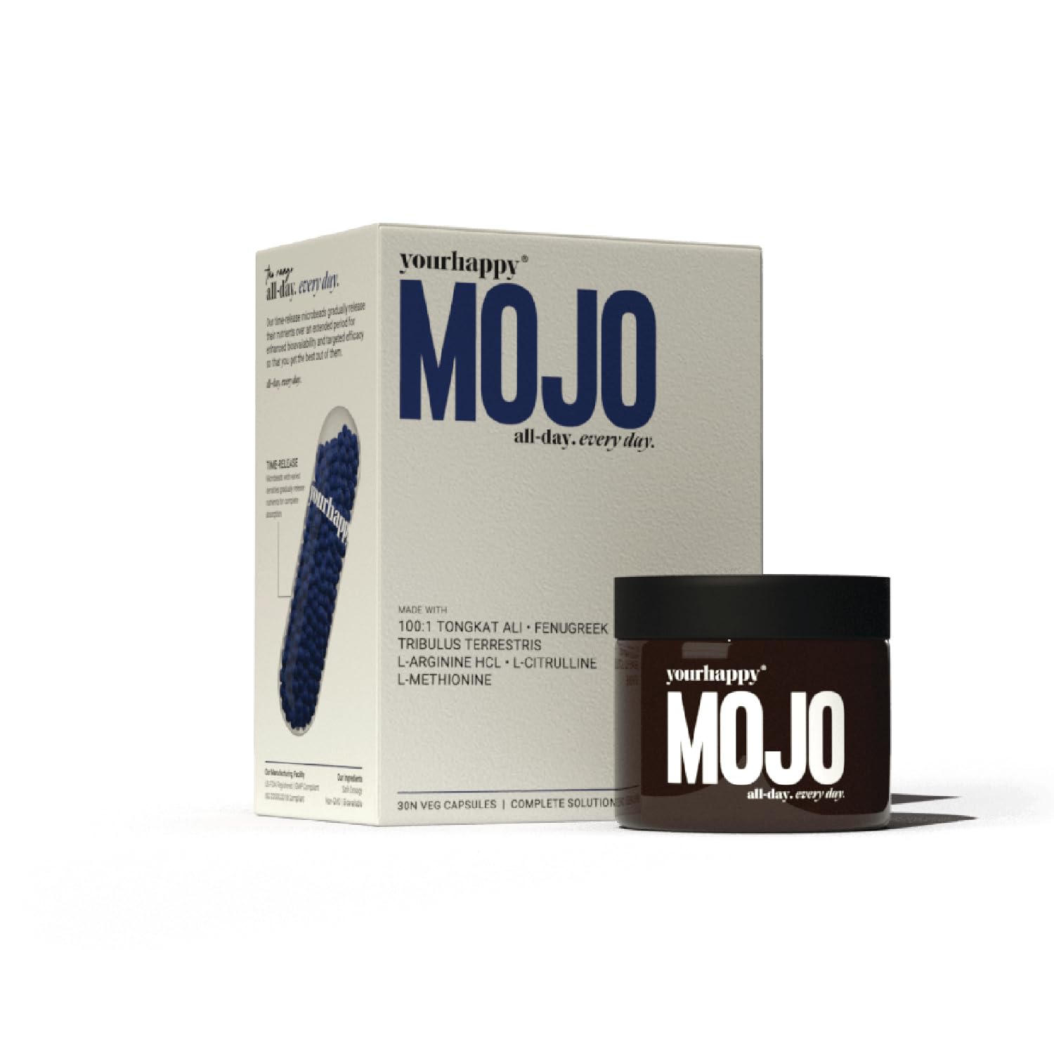 YourHappyLife MOJO Testosterone supplement for Men with Tongkat Ali, L-Arginine & Tribulus for Performance Support, Muscle Re