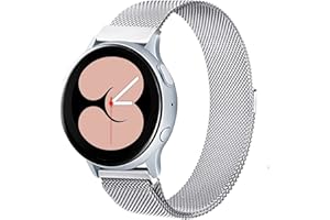 ANNYOO Pasek 20 mm, kompatybilny z Samsung Galaxy Watch Active / Active 2 40 mm / 44 mm / Watch 3 41 mm / Garmin Vivoactive 3/3 Music / Watch 42 mm / Gear S2 Classic, metalowy pasek do zegarka ze