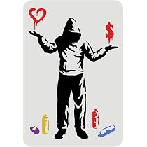 Banksy Schablone 'Welcome To Hell Rat' – A4, Bemalbare Größe 11x26 Cm | Wiederverwendbar Für Wände & Stoffe