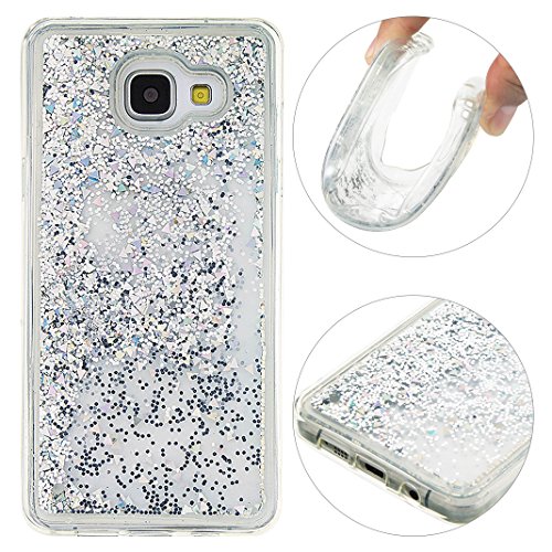 Samsung Galaxy A3 2016 Glitzer H  lle Rosa Schleife   TPU Weiche Silikon Backcover Slim Case 3D Flie  en Fl  ssig Shiny Bling kristall Handyh  lle Han
