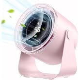 Daxi AirFlow AF02 New Generation Rechargeable Turbo Table Fan, Ultra Powerful Air Flow, 100 Stage, 16x19cm (Pastel Pink)