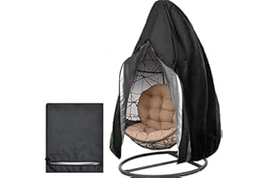 longziming Egg Hanging Chair Cover, Waterproof 420D 45" x 74.8" Oxford Fabric Heavy Duty Veranda Patio Cocoon Chair Garden Furniture Protective Cover Water and UV Resistant