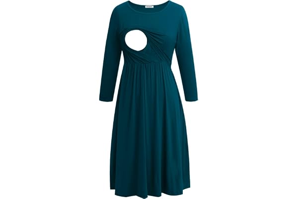 Smallshow Nursing Dresses 3/4 Sleeve Maternity Breastfeeding Dress for Women