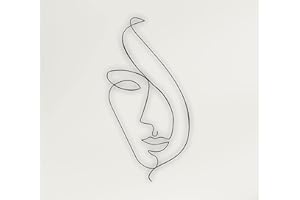 DEKADRON Linea Arte della Parete, Arte della Parete in Metallo Faccia Astratta, Arte Minimalista, Decorazione Geometrica della Parete del Metallo, Decorazioni per la casa, arazzi Geometrici (45x90)