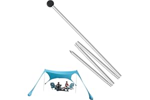 Elinrat Telescopici Per Teloni Tenda Per Spiaggia Pali - Palo A Baldacchino Leggero Tenda Sole Spiaggia - Paletti Per Tende Da Campeggio Con Fondo In Alluminio Conico Antiscivolo