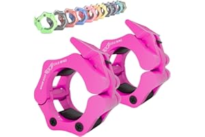 WARM BODY COLD MIND Renforcé Clips Barre Olympique - Stop Disque 50mm - pour Haltérophilie Fitness Gym Accessoires Musculation, Barbell Clamps, Pince barre de Musculation, Colliers D’ Halteres Collars