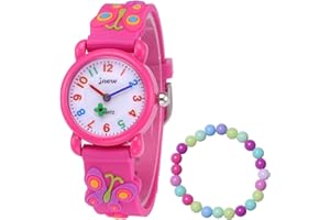 MUXIJIA Relojes de Pulsera para Niñas de 3 a 10 años, 3ATM / 30M Impermeable Analógicos Cuarzo Reloj 3D Dibujos Animados Correa de Silicona Reloj para Niños