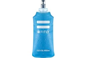 FITLY Soft Flask 400ml - Shrinks As You Drink Soft Water Bottle for Hydration On The Move - Collapsible Running Water Bottle, Hiking, Cycling - Soft Flask Running