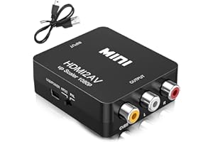 VIDACHARMY Convertidor HDMI a RCA, Adaptador Convertidor de Audio y Video Compuesto HDMI a AV, Adaptador HDMI a AV, para PC, Ordenador portátil, Xbox 360, PlayStation 3/4, Reproductor BLU-Ray, Android TV Box