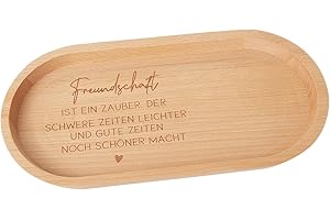 CJ&M Beste Freundin persönliches Geschenk | Tablett mit Gravur Freundschaft | Geburtstag Weihnachten | Kleine Aufmerksamkeit | Holz Deko | Freundschaftsgeschenk
