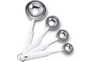 YATEICBC 4 Pièces Cuillère à Mesurer en Acier Inoxydable Set de Cuillère à Mesurer Cuillère à Mesurer en Métal en Acier Inoxydable pour Ingrédients Secs et Liquides, Cuisson, Pâtisserie