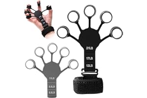 TINKBER 2-pak wzmacniaczy chwytu na palec, 6 odpornych trenerów siłowych, do ćwiczenia zginania palców, do uprawiania sportu, tenisa, wspinaczki skałkowej, boksu i gitary