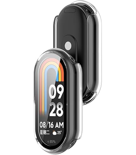 Lot De 3 Coques Brillantes Strass Pour Xiaomi Smart Band 10 - Protection Anti-choc Polycarbonate - Transparent/beige/rose