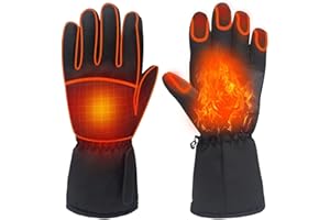 ZZOSRDR Heated Gloves, Electric Rechargeable Battery Heating Gloves for Men Women, Waterproof Thermal Heating Gloves, Winter Motorcycle Cycling Riding Hunting Fishing SKi Snow Mittens Hand Warmer