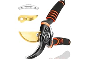 TXEOUSE Forbici Cesoie da Potatura color Oro 215 mm, Forbici Potatura Giardinaggio con Manico Antiscivolo, Potatrici da Giardino, Cesoie Taglienti, Cesoie a Mano, Cesoia da Giardino Universale