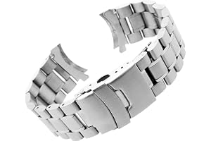 Silver svart rostfritt stål klockarmband 18 mm 20 mm 22 mm 24 mm rakt böjt ände metall klockband Armbandsersättningsarmband