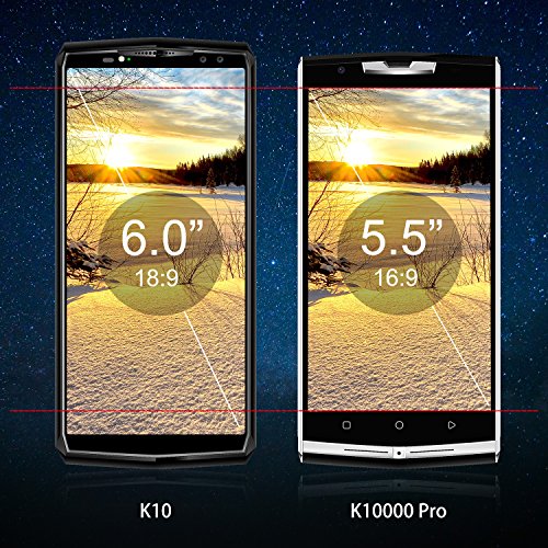 OUKITEL K10 4G Smartphone Libera 6 Pollici (Rapporto 18: 9 Visione Completa) 11000mAh Batteria Octa Core Android 7.0 6GB RAM 64GB ROM 21MP + 13MP Fotocamera Face ID Impronta Digitale 5V/5A Quick Charge NFC GPS Dual SIM