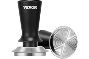 VEVOR Tampon à expresso, 58 mm, presse à café à ressort en acier inoxydable, tamper à expresso pour barista, 13,6 kg, avec poignée antidérapante en alliage d'aluminium, cadeaux pour amateurs de café