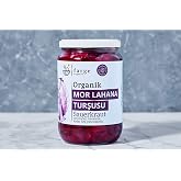 Farge Organik Mor Lahana Turşusu, Organik Sauerkraut, 600g, Cam Kavanoz