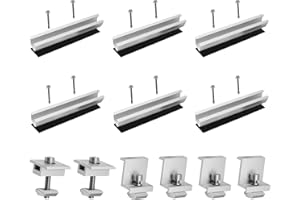 PEPOYO AI Solar panel brackets Solar panel kit Z Brackets Lightweight Aluminum 12CM, for solar panel bracket, trapezoidal plate flat roof mounting photovoltaic accessory kit (6 pieces)