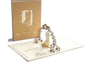 JeoPoom Tarjeta de Felicitación 3D Pop-up con Sobre(Pareja de Boda)