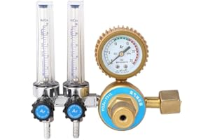 Delaman Reductor de Presión de Argón Regulador de Reductor de Presión de Gas de Argón Accesorio de Soldadura de Medidor de Doble Calibre