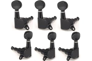 Musiclily Mécaniques 3×3 scellées Bouton du rein pour guitare électrique, Noir (Lot de 6)