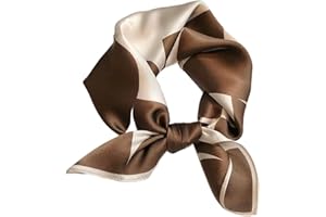 Aufeel 100% Real Mulberry Silk Women Small Square Neck Scarfs 21" Lightweight Headscarf Printed Neckerchief Gift Packed
