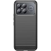 Microcase Xiaomi 17 Pro Max ile Uyumlu Brushed Carbon Fiber Silikon Kılıf - Siyah AL3332