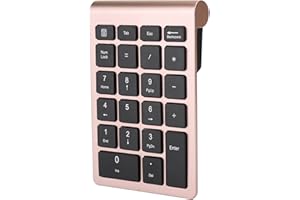 YUNSEITY Pavé Numérique sans Fil, Mini Clavier Numérique 22 Touches, Clavier Numérique de Comptabilité Financière, pour, Ordinateur Portable Mac OS, Ordinateur de Bureau (Or Rose)
