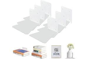devesanter Floating Bookshelves, L type Invisible Bookshelf, Floating Book Shelves Wall Mounted Storage for Home Room Creative Decoration Book Display (6 Pack, White)