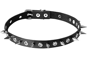 Milakoo Gargantilla de cuero punk con espiga, collar punk emo gótico para mujeres y hombres