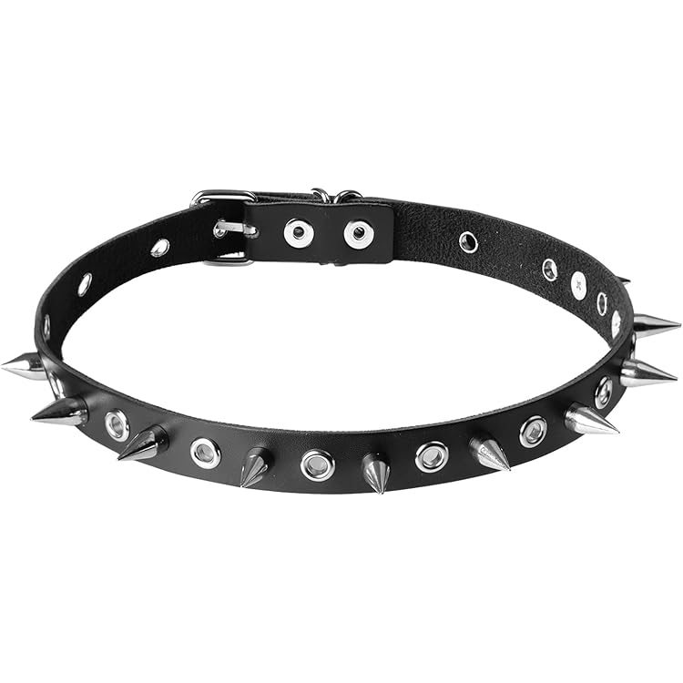 JewelryWe Sieraden gothic punk lederen ketting choker spike klinknagels o-ring kraag ketting echt leer kettingen zwart, 40 cm x 1.8 cm, Leer Metaal JewelryWe Sieraden gothic punk lederen ketting choker spike klinknagels o-ring kraag ketting echt leer kettingen zwart, 40 cm x 1.8 cm, Leer Metaal